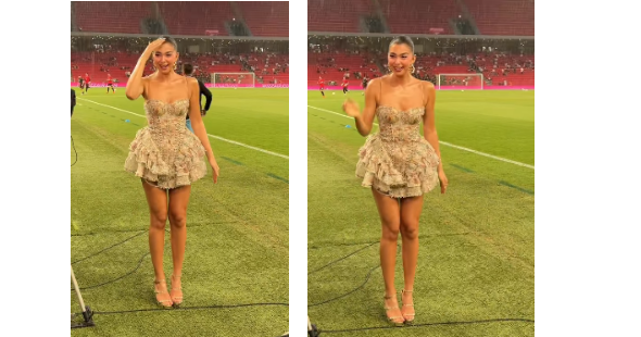 Françeska Rrustem nuk ndalet as në shi, transmeton direkt nga stadiumi