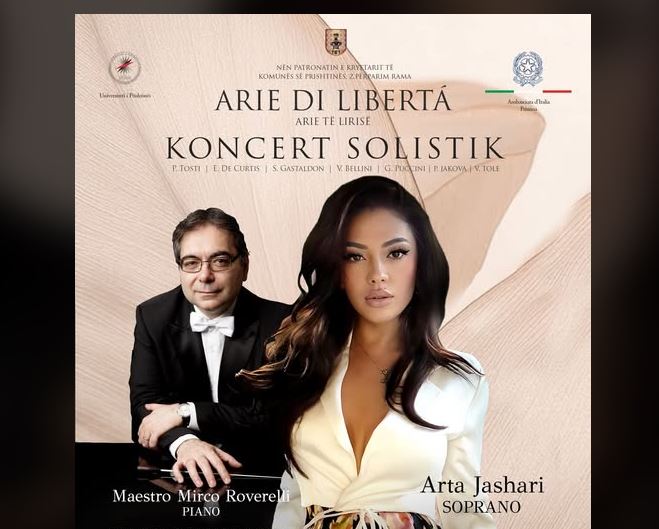“Arie di Libertà”, sopranoja Arta Jashari ngjitet në skenë me maestron italian Mirco Roverelli