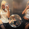 Dea Mishel “pushton” ashensorin me pozat e saj