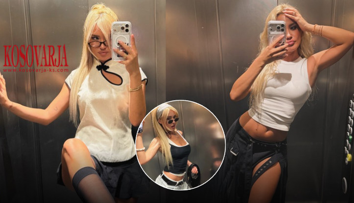 Dea Mishel “pushton” ashensorin me pozat e saj