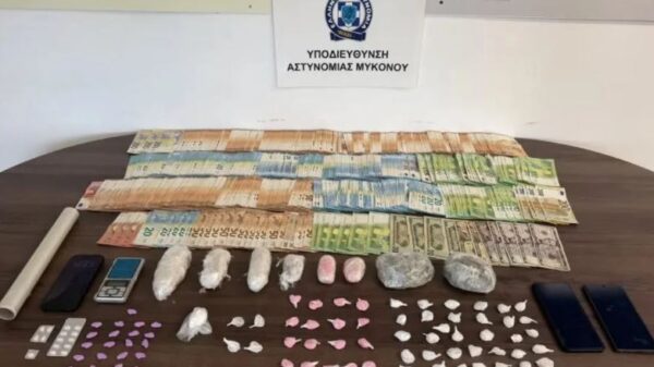 Shpërndanin drogë në Mykonos, arrestohen dy shqiptarë dhe u sekuestrohen 65 mijë euro