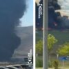 Zjarr i madh në Sllatinë, flakët përfshijnë deponinë e gomave (VIDEO)
