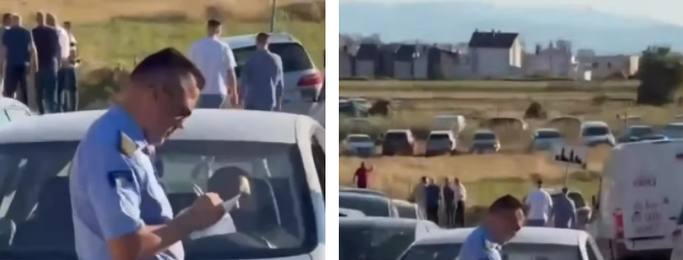 U parkuan vend e pa vend, policia shqipton gjoba gjatë varrimit të Laurent Krasniqit